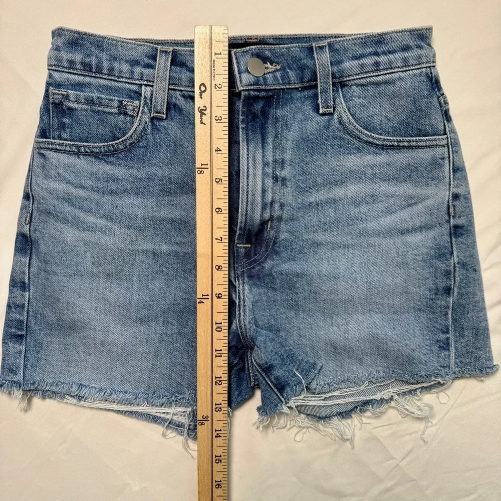 J Brand Jules Short Size 25 Light Wash Raw Hem High Rise Denim Shorts